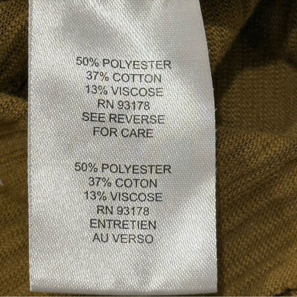 House Of Harlow 1960 Burnout Ruched Long Sleeve Tee Top Bronze Olive Medium Fall - Picture 8 of 10